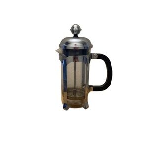 Elegant Silver and Black French Press Coffee Maker